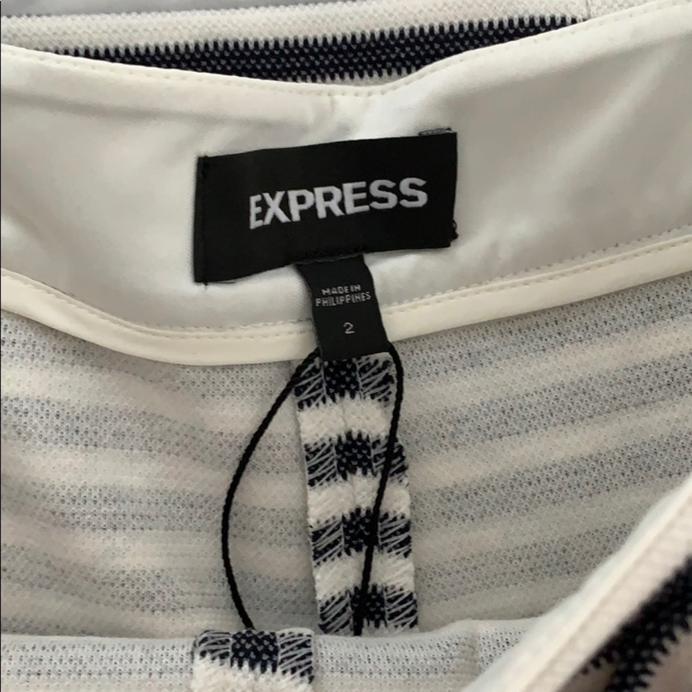 Express Striped Button Front Wrap Skort 2 - image 3